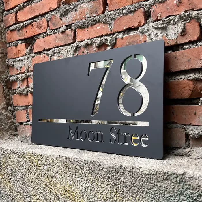 Plaque de numéro de maison extérieure personnalisée en acrylique 3D découpé