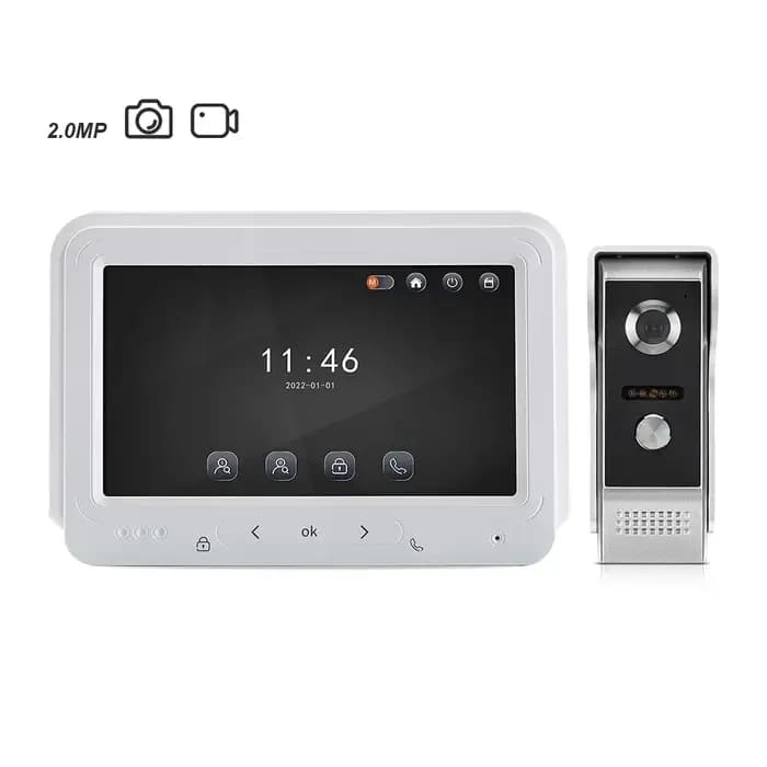 Écran IPS 7 pouces, 2MP 1080P, interphone vidéo filaire, vidéophone XSL V70M, prise de photos et vidéos, caméra de porte