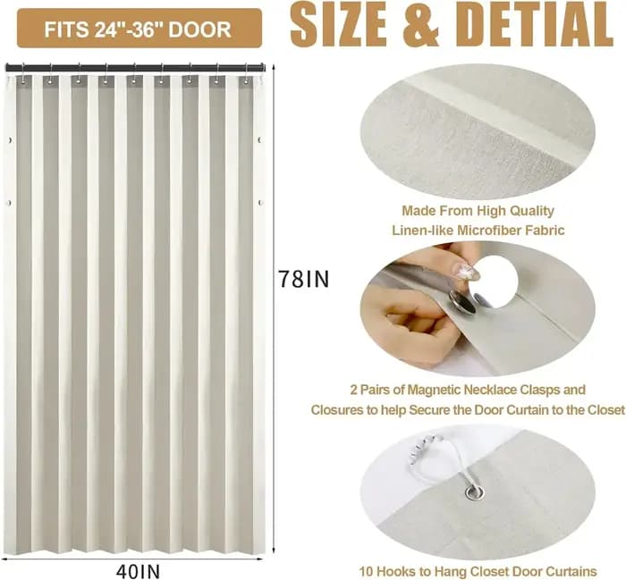 Rideau de porte magnétique plissé et pliable