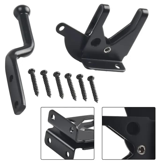 Loquet de porte autobloquant monté sur poteau, loquet de porte de clôture robuste et automatique, boulon de verrouillage de jardin, fournitures de clôture à boucle