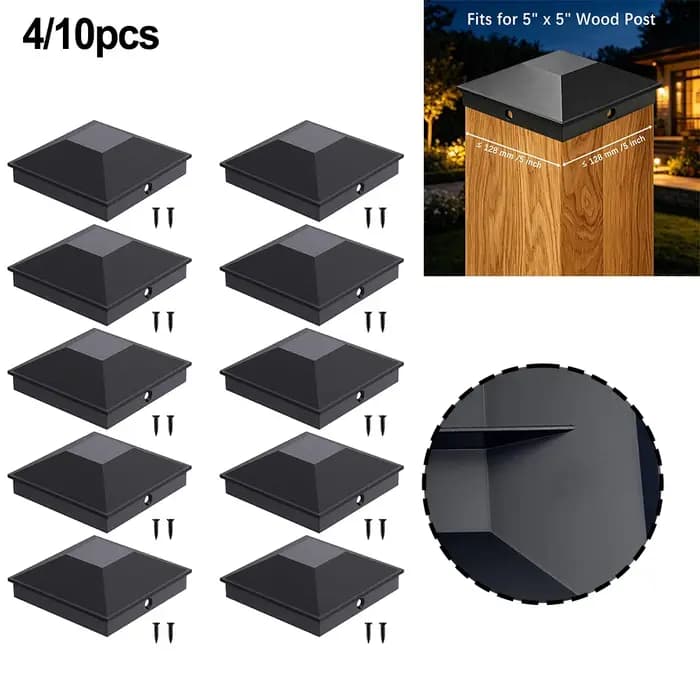 Capuchons de poteau de clôture en plastique de 5 pouces, couvre-poteaux en plastique pour la protection des poteaux de clôture en bois en extérieur