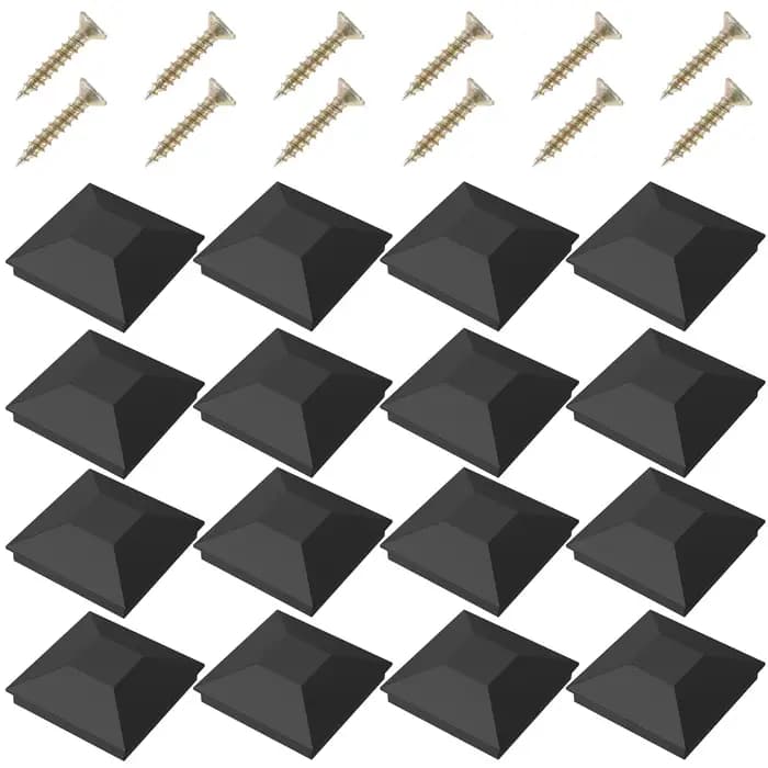 12 pièces de capuchons de poteau de clôture en bois 4x4 (3,5 po x 3,5 po) en plastique PP, résistant