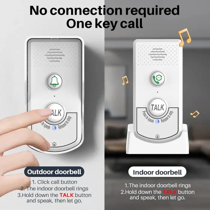 Interphone longue distance sans fil, sonnette Audio bidirectionnelle