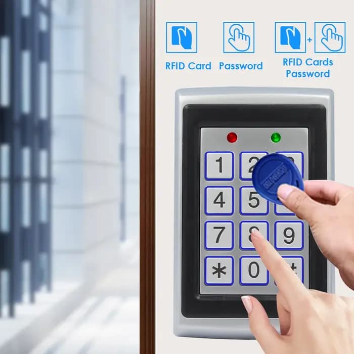 RFID-Clavier de contrôle d'accès en métal, lecteur de carte EM, porte-clés, contrôleur d'accès de porte autonome, 2000 utilisateurs, 125KHz