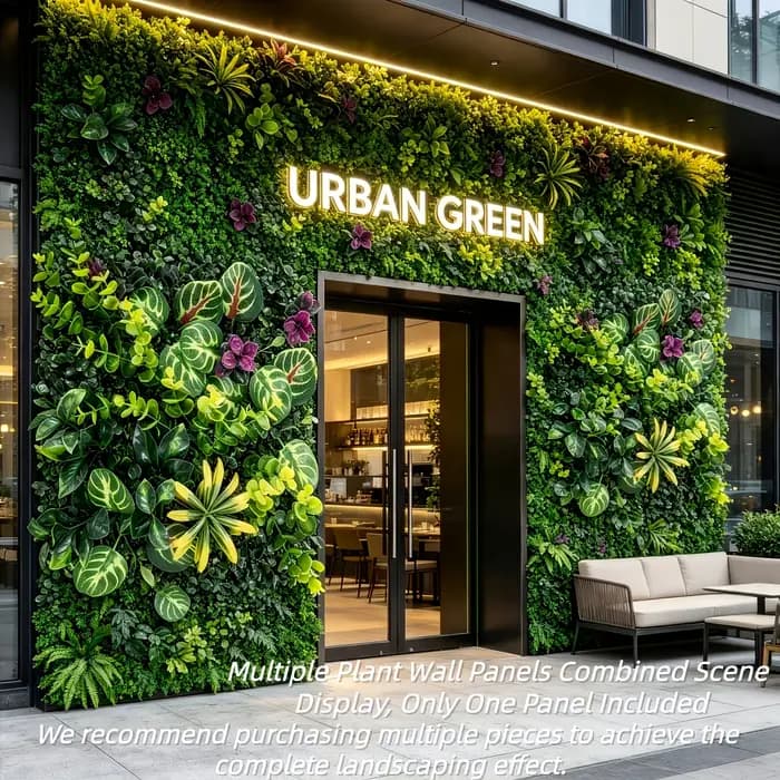 Panneau mural végétal extérieur avec design clôture en bois - 60,96 cm x 40,64 cm, écran d'intimité, adapté aux plantes véritables pour la maison