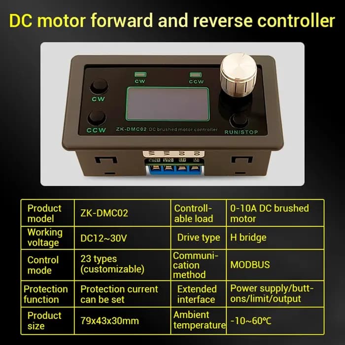 Contrôleur avant/arrière de moteur à courant continu DMC02 avec retard