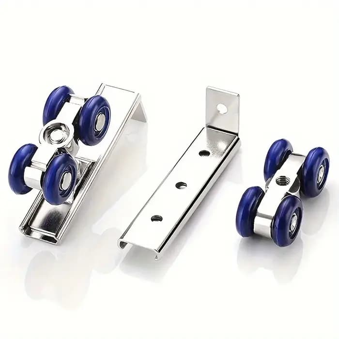 2 pièces porte coulissante rouleau matériel portes coulissantes poulie 4 roues Rail piste maison chambre bois