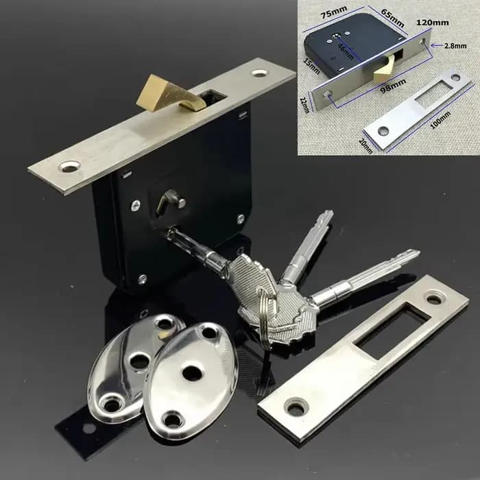 Serrure à crochet pour porte coulissante en alliage d'aluminium