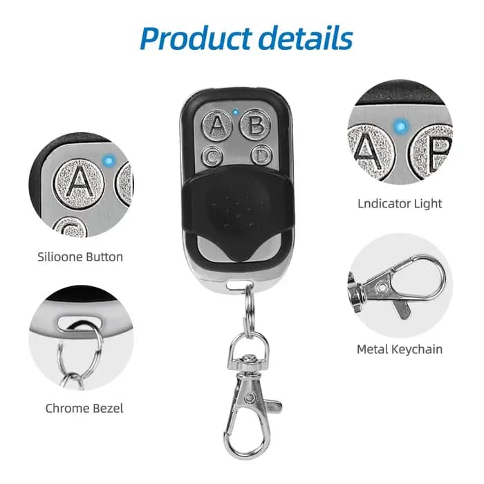 433MHz copie à distance 4 boutons Clone télécommande transmetteur sans fil pour porte de Garage porte électrique RF contrôleur clé de verrouillage