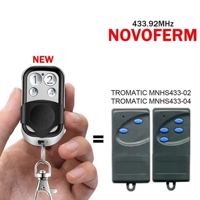 Télécommande de Garage pour NOVOFERM TROMATIC MNHS433 MNHS433-02 MNHS433-04, 433MHz, Code roulant, o
